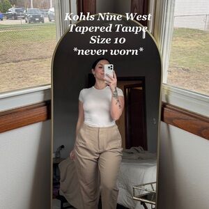 Kohls Nine West Taupe Tapered Pants